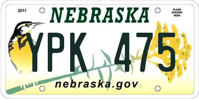 NE license plate YPK475
