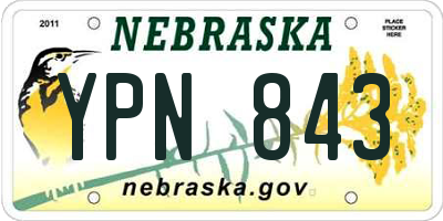 NE license plate YPN843