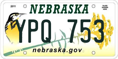 NE license plate YPQ753