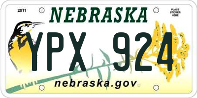 NE license plate YPX924