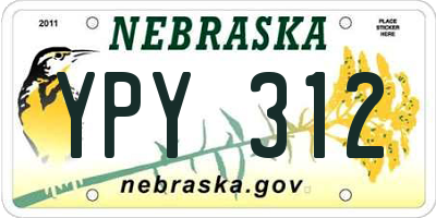 NE license plate YPY312