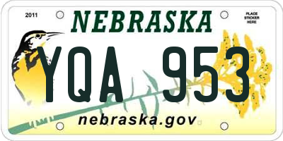 NE license plate YQA953