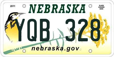 NE license plate YQB328