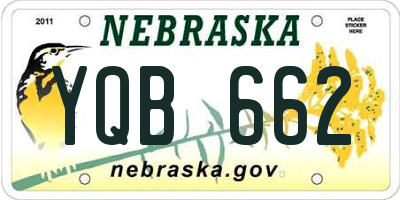 NE license plate YQB662