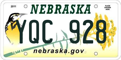 NE license plate YQC928