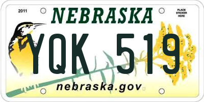NE license plate YQK519
