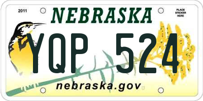 NE license plate YQP524