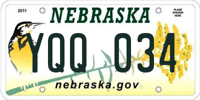 NE license plate YQQ034