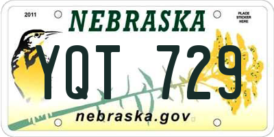 NE license plate YQT729