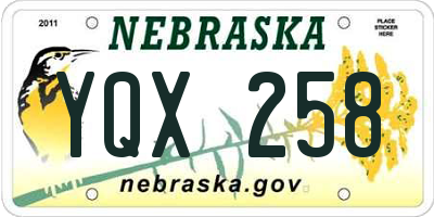 NE license plate YQX258