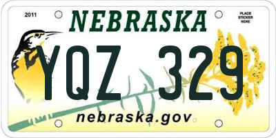 NE license plate YQZ329