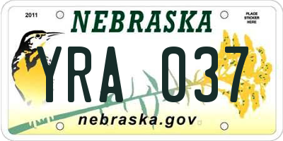 NE license plate YRA037