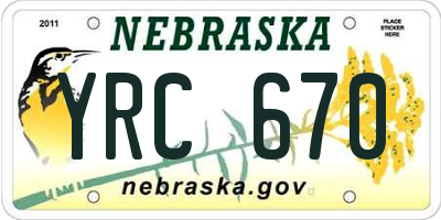 NE license plate YRC670
