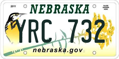 NE license plate YRC732