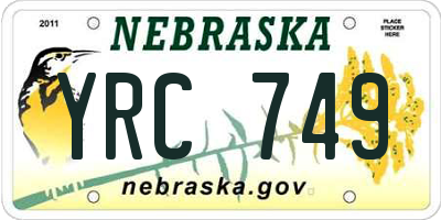 NE license plate YRC749