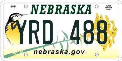 NE license plate YRD488