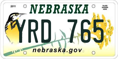 NE license plate YRD765