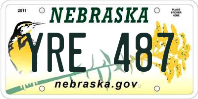 NE license plate YRE487