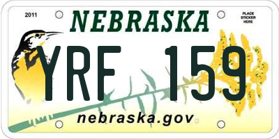 NE license plate YRF159