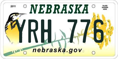 NE license plate YRH776
