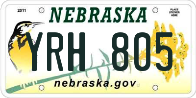 NE license plate YRH805