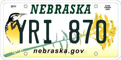 NE license plate YRI870