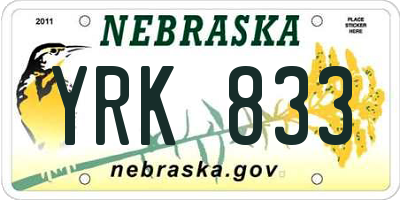 NE license plate YRK833