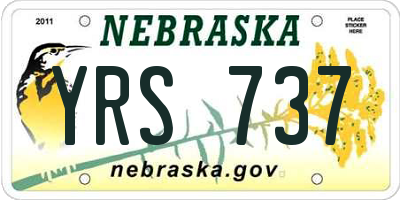 NE license plate YRS737