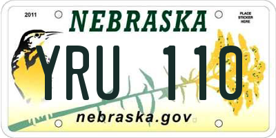 NE license plate YRU110