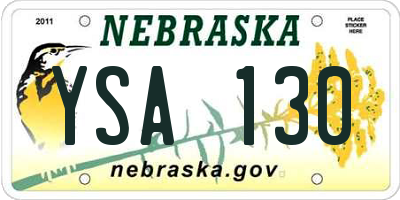NE license plate YSA130