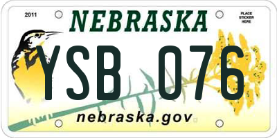 NE license plate YSB076