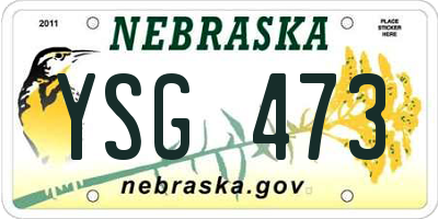 NE license plate YSG473