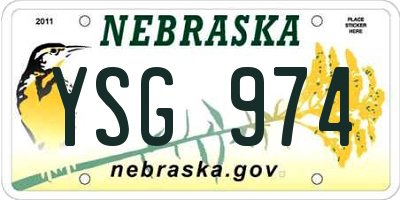 NE license plate YSG974
