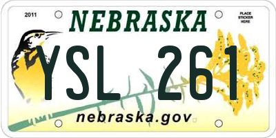 NE license plate YSL261