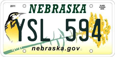 NE license plate YSL594