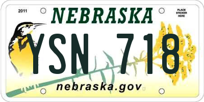 NE license plate YSN718