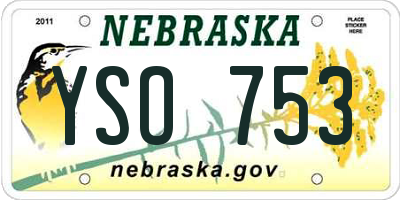 NE license plate YSO753
