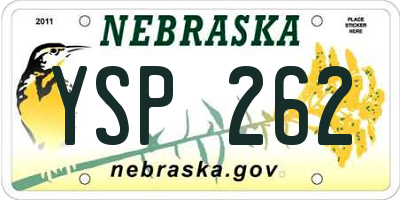 NE license plate YSP262
