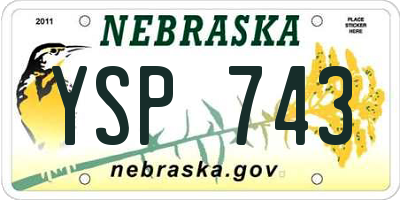NE license plate YSP743