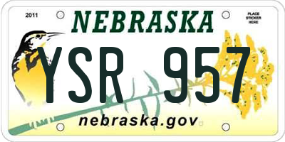 NE license plate YSR957