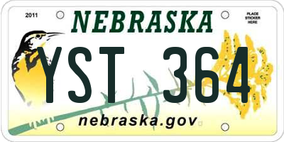 NE license plate YST364