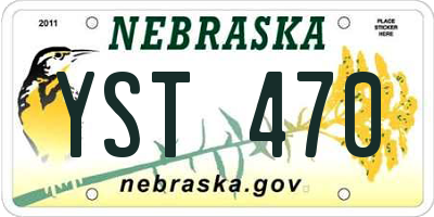NE license plate YST470