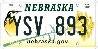 NE license plate YSV893