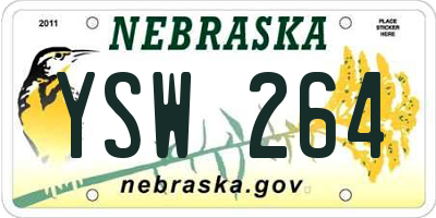 NE license plate YSW264