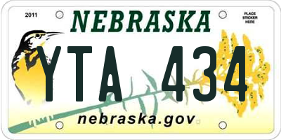 NE license plate YTA434