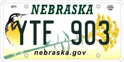 NE license plate YTF903