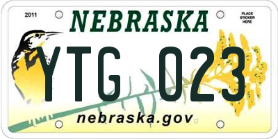 NE license plate YTG023