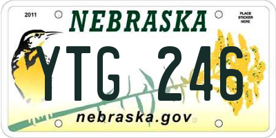 NE license plate YTG246
