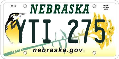NE license plate YTI275