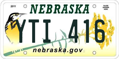 NE license plate YTI416